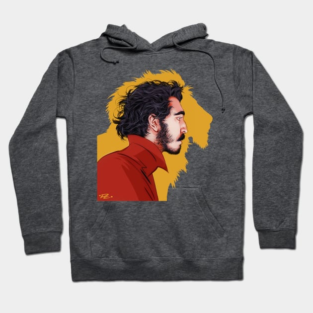 Dev Patel - An illustration by Paul Cemmick Hoodie by PLAYDIGITAL2020